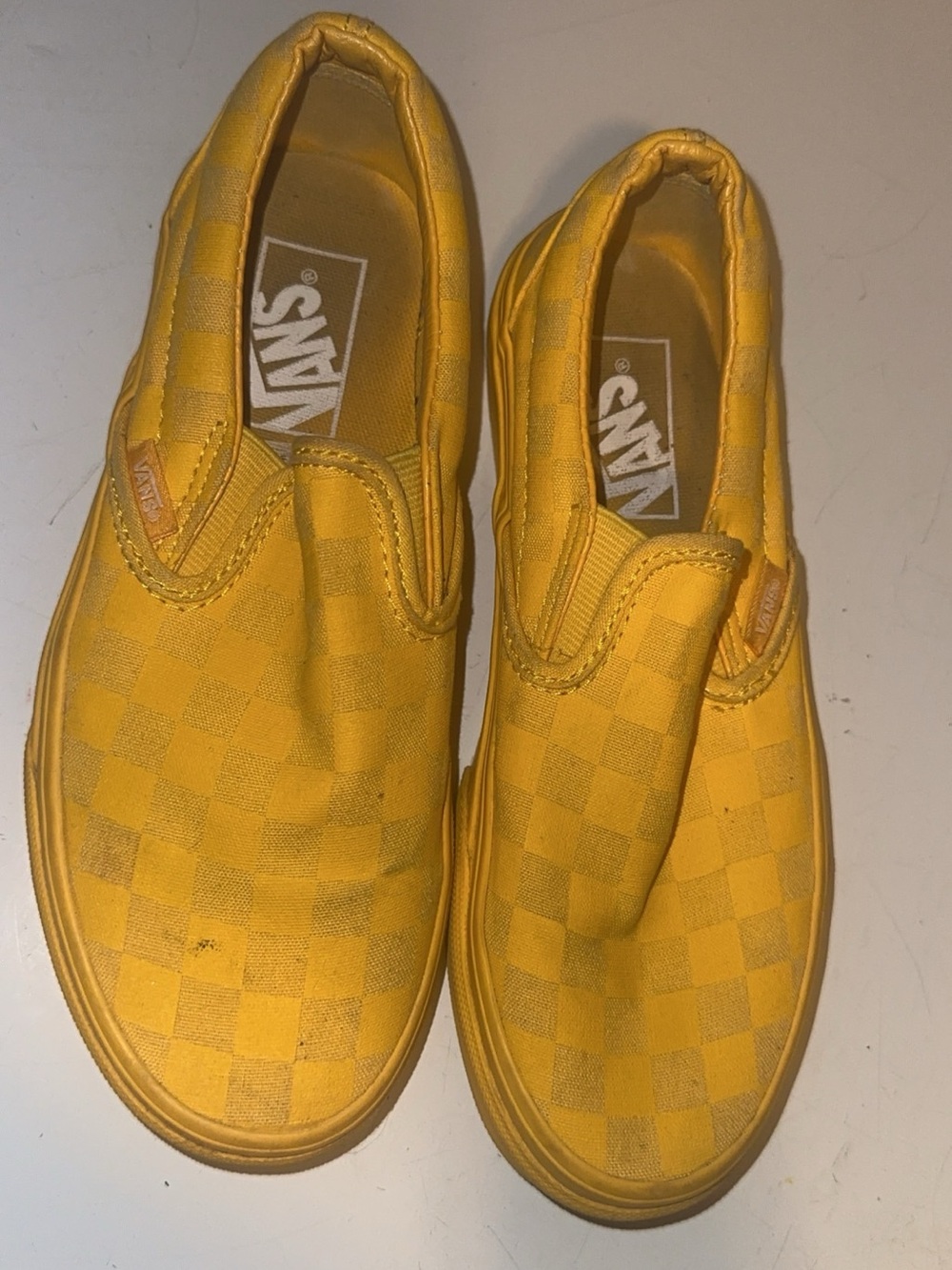 Vans Classic Slip-On Checkerboard Shoes - Yellow